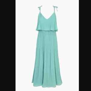 NAYLA OVERLAY PLEATED MIDI DRESS